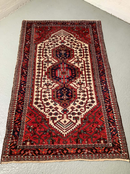 Persialainen käsinsolmittu vintage-villamatto