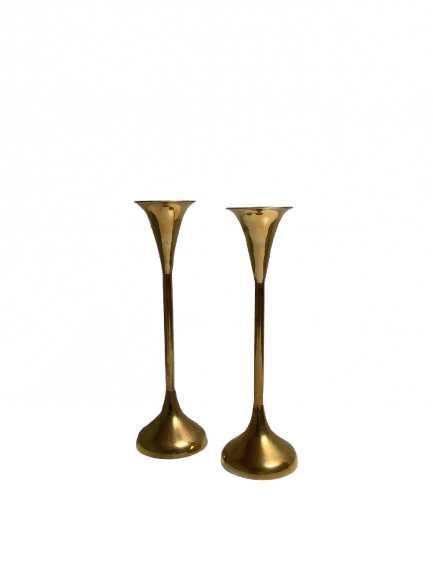 Messinkinen kynttilänjalkapari