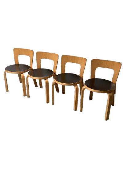 Artek Aalto N65 lasten tuoli, koivu/ musta