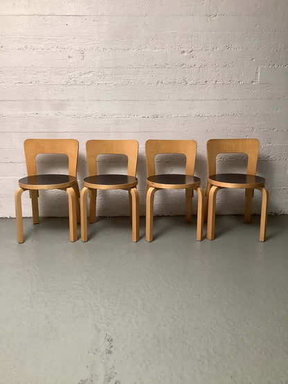 Artek Aalto N65 lasten tuoli, koivu/ musta
