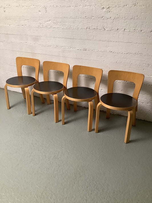 Artek Aalto N65 lasten tuoli, koivu/ musta