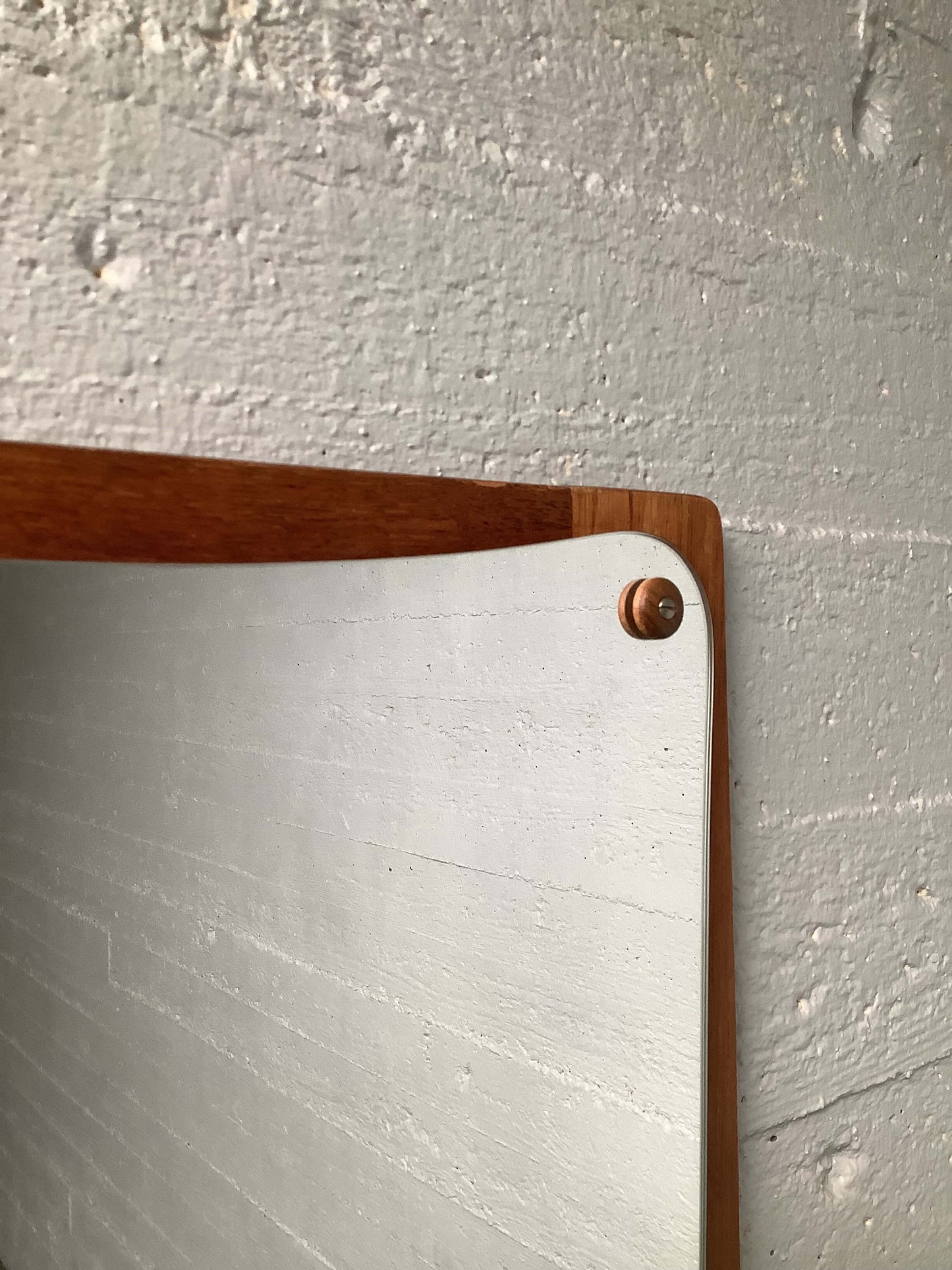Tanskalainen vintage teak- kehyksinen peili, 50-luku
