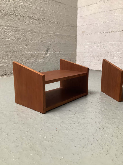 Teak-seinähylly pari, 60-luku