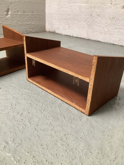 Teak-seinähylly pari, 60-luku