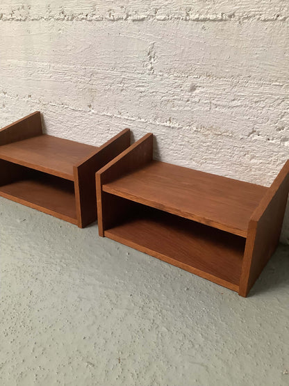 Teak-seinähylly pari, 60-luku