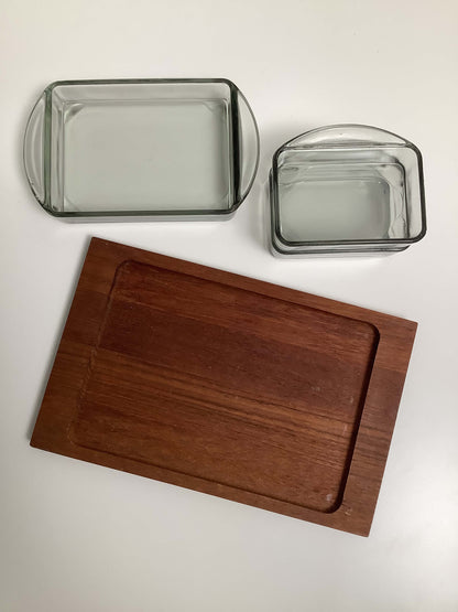 Tiikkinen tarjoiluastia, Kastrup Holmegaard 60-luku