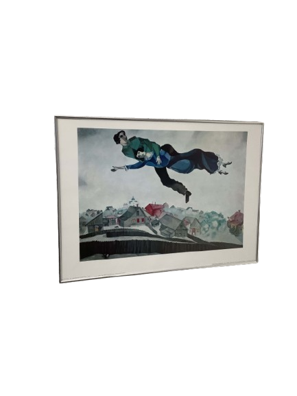 Julistetaulu Chagall, "Lovers above the town"
