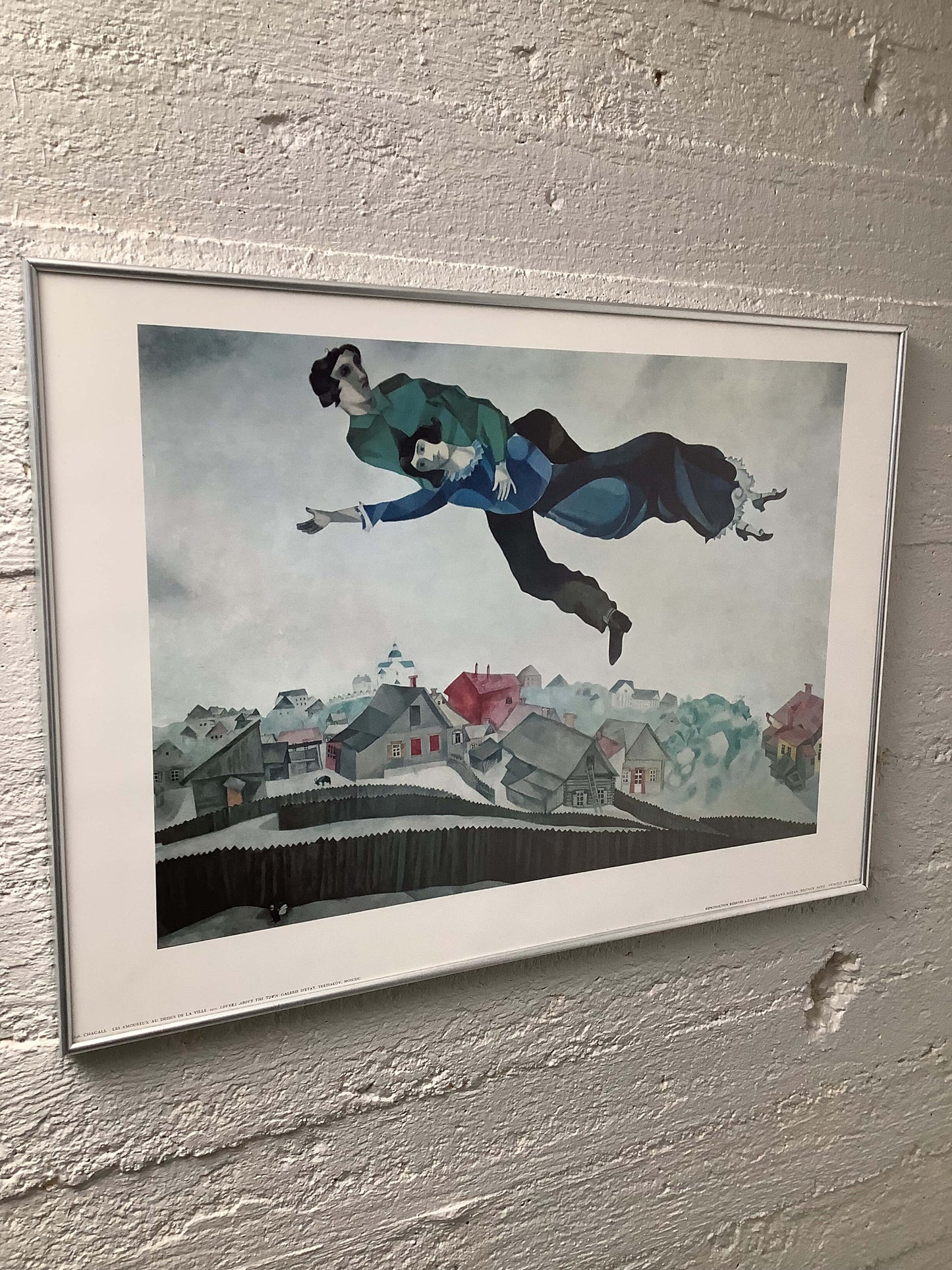 Julistetaulu Chagall, "Lovers above the town"