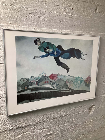 Julistetaulu Chagall, "Lovers above the town"