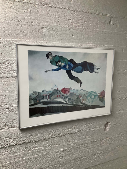 Julistetaulu Chagall, "Lovers above the town"