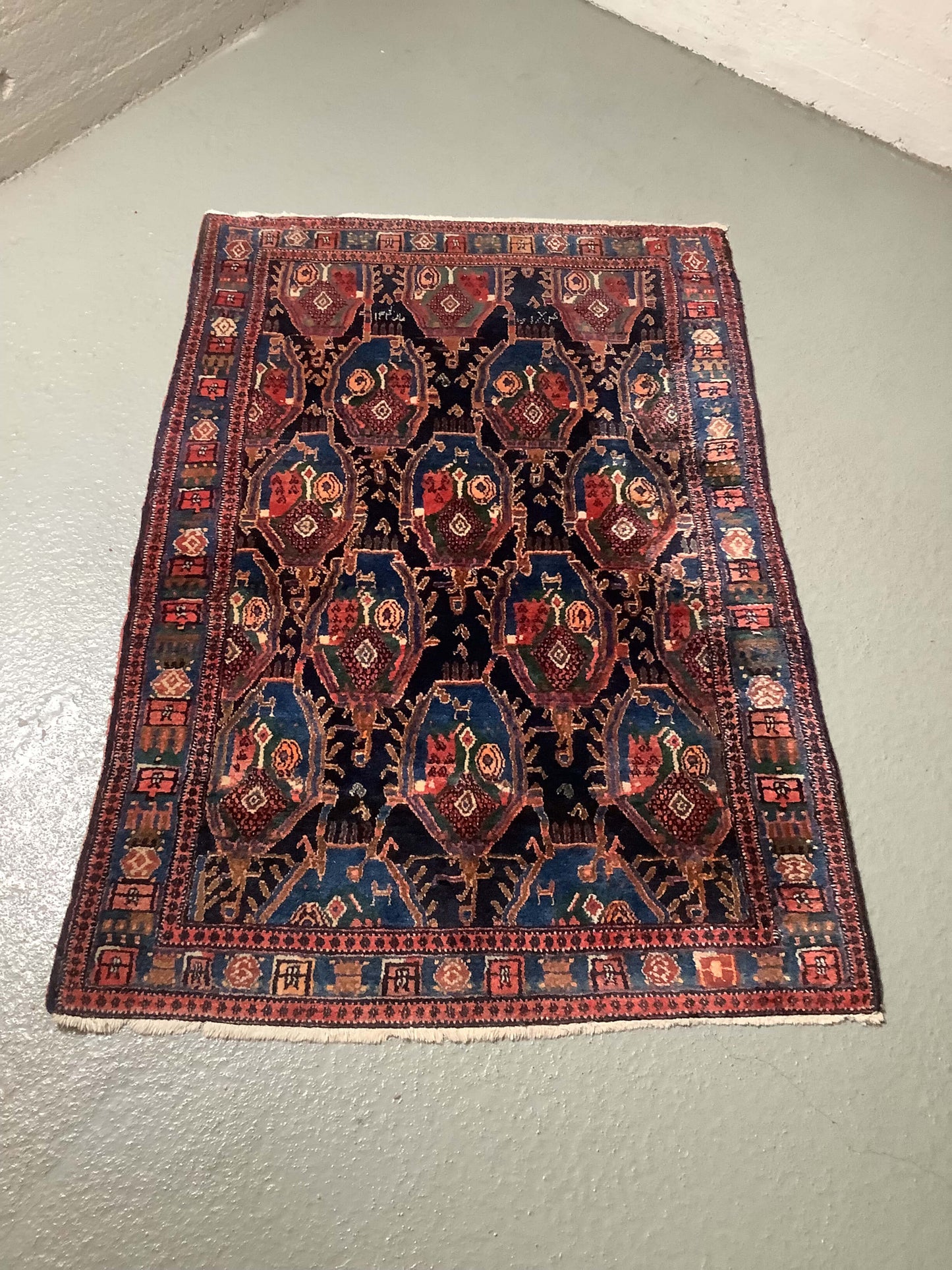 Käsinsolmittu Persialainen vintage villamatto