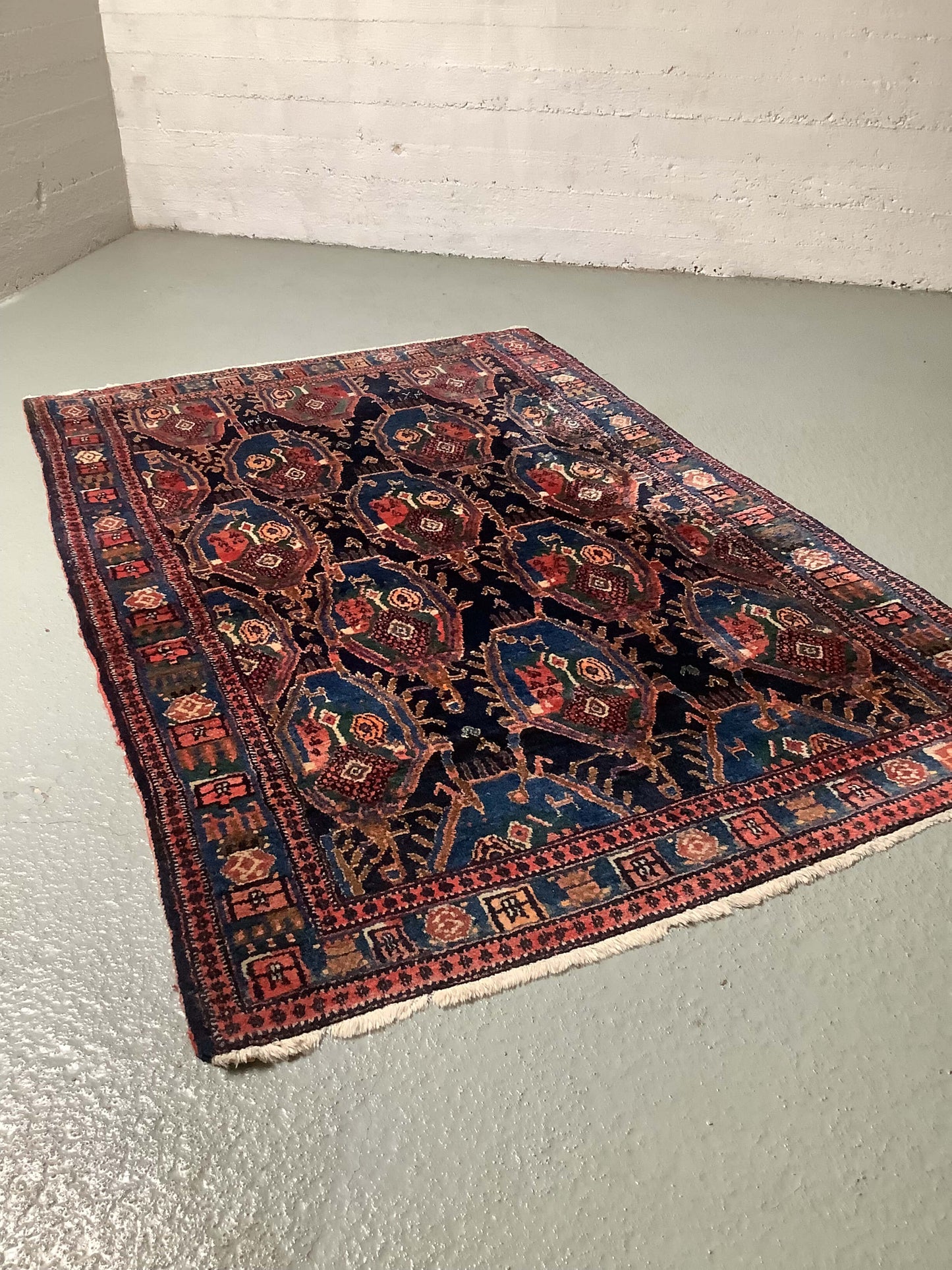 Käsinsolmittu Persialainen vintage villamatto