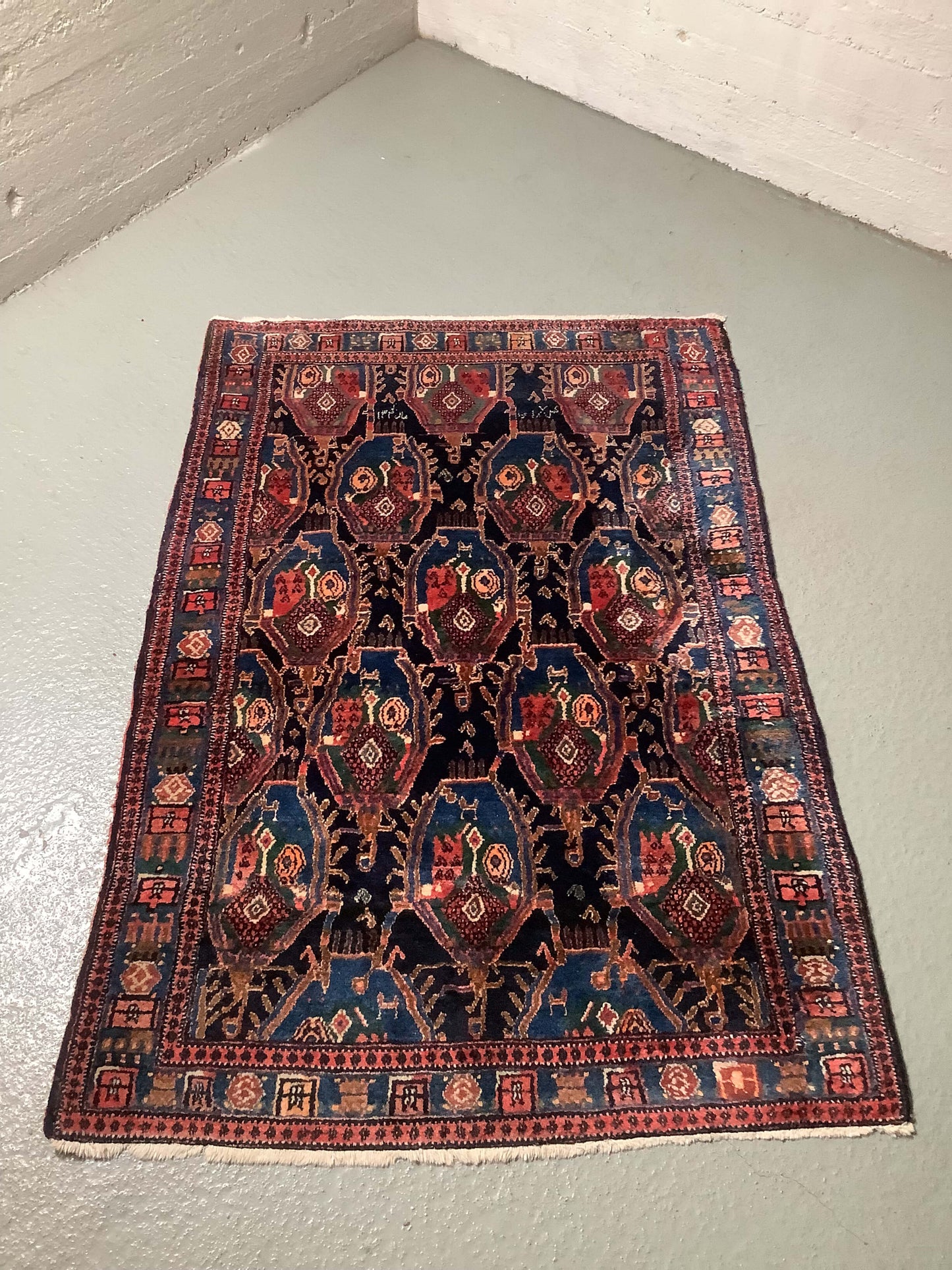 Käsinsolmittu Persialainen vintage villamatto