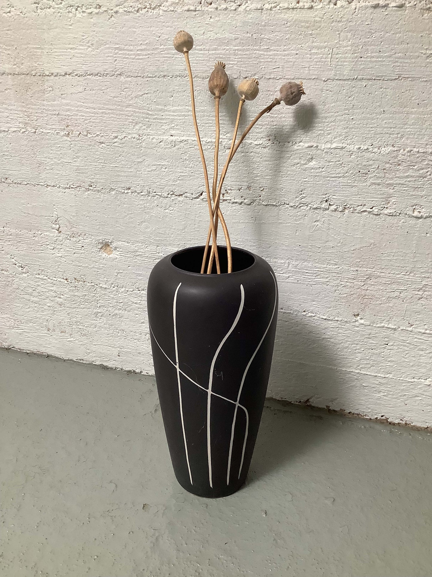 Musta W. Germany keraaminen iso maljakko