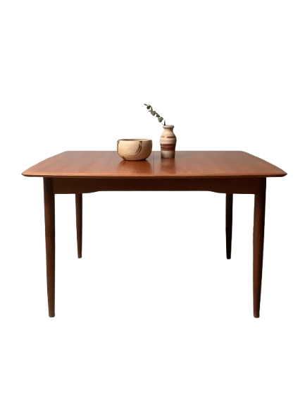 Tanskalainen 1960-luvun jatkettava teak- ruokapöytä