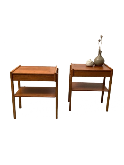 AB Carlström & Co Möbelfabrik tiikkinen yöpöytä pari