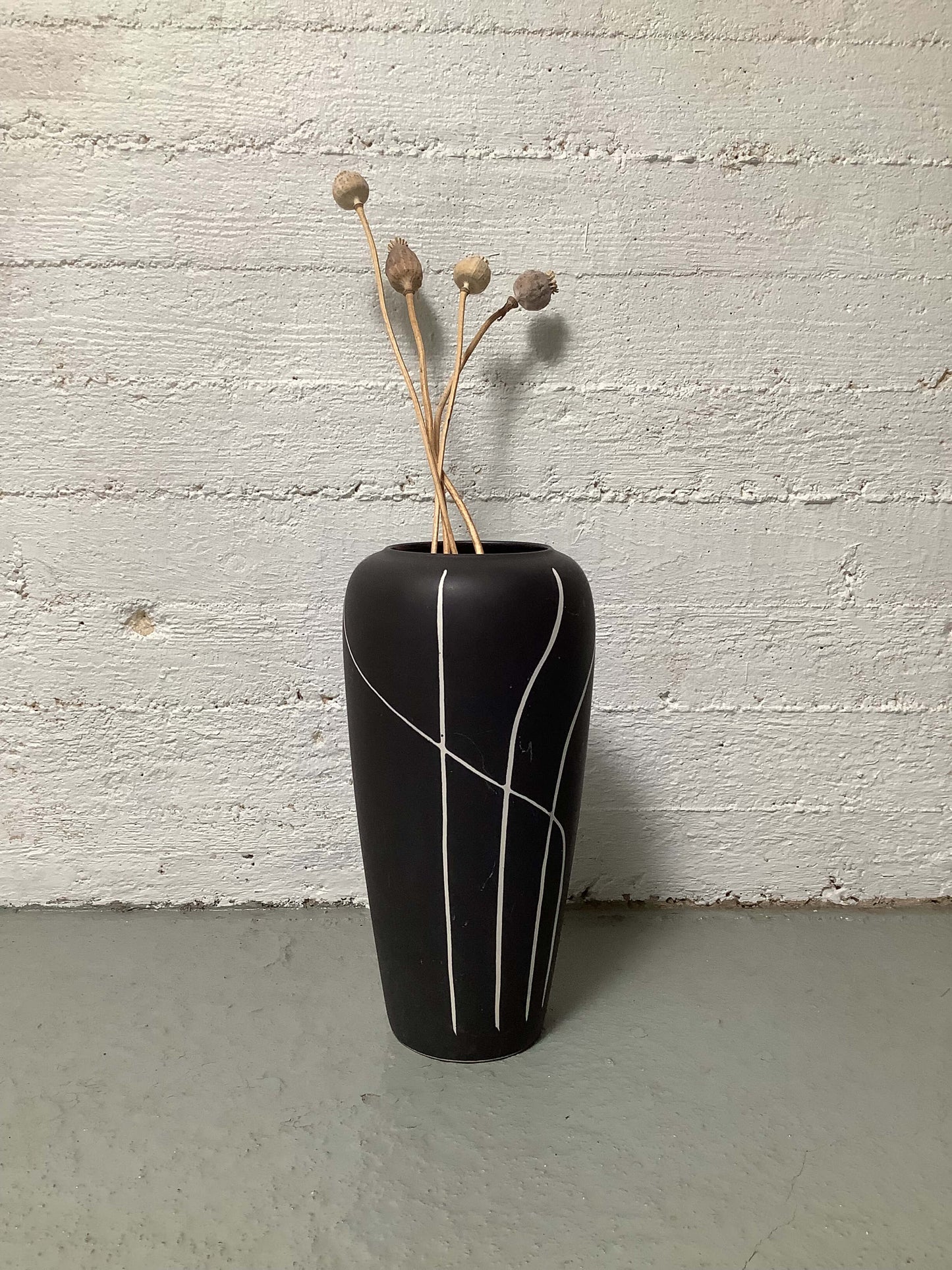 Musta W. Germany keraaminen iso maljakko